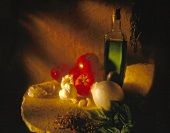 Rustic Still Life with Italian Ingredients