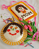 Two Mother's Day Cakes with Pink Tulips