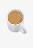 A Cup of Coffee with Cream in a White Mug