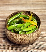Sugar Snap Peas with Bell Peppers and Herbs
