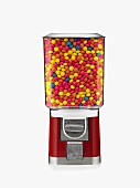 Candy Machine Full of Colorful Hard Candies on White Background