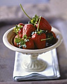 Small Pedestal Bowl of Fresh Strawberries