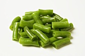 Cooked Green Beans on White Background