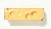 Stick of Swiss Cheese on White Background