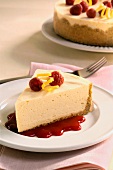 Cheesecake with Raspberry Sauce