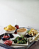 Assorted accompaniments for Thanksgiving (USA)