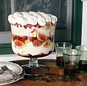 Fig and raspberry trifle