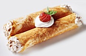 Cannoli with a cream filling