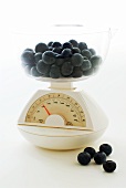 Fresh Blueberries in a Scale, Blueberries Beside the Scale