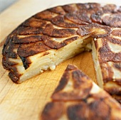 Tarte Tatin (upside down apple tart, France), a piece cut