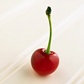 A cherry with a stalk