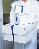 Cakes in boxes for delivery service