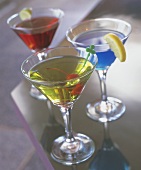 Colourful Martini cocktails