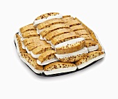 Large Tray of White Chocolate Dipped Biscotti, White Background