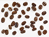 Many Coffee Beans on a White Background