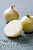 White Onion Half with Two Whole White Onions
