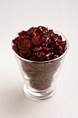 Glass Full of Dried Cranberries