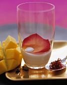 Glass with Rose Petal and Mango