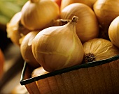 Yellow Onions in a Basket