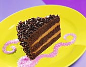 Slice of Chocolate Layered Cake