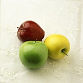 Assorted Apples on a White Cloth