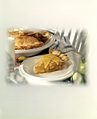 A Slice of Apple Pie Topped with Cheese