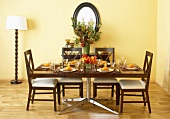 Set Holiday Dining Table in Dining Room