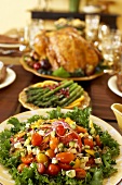 Tomatensalat als Beilage zum Turkey zu Thanksgiving (USA)