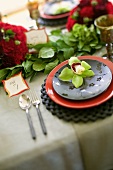Festive place-setting with orchid