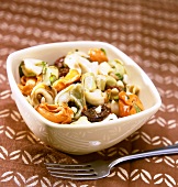 Bowl of Tri-Colored Tortellini with Sun Dried Tomatoes