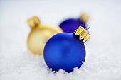 Blue and Gold Christmas Ornaments