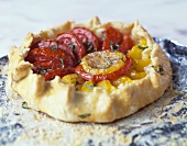 Whole Red and Yellow Tomato Tart