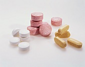 Assorted Vitamins on a White Background