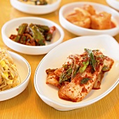 Kimchi with Other Assorted Korean Small Dishes