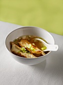 Chinese Dumpling Soup with Scallions