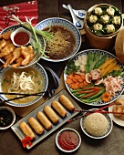Verschiedene Gerichte aus China (Draufsicht)