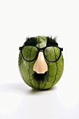 Whole Watermelon Wearing Glasses and Nose