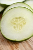 Close Up of Organic Cucumber Slices
