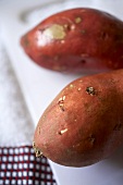 Close Up of Organic Sweet Potatoes