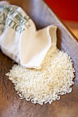 Sack of Organic Basmati Rice Spilling