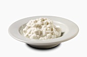 A Bowl of Cottage Cheese on White