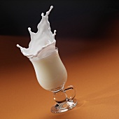 Splashing Milk in a Glass with a Handle