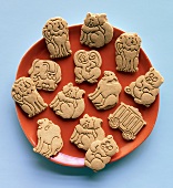 Plate of Animal Cookies, From Above