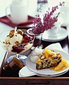 Scottish Desserts, Oatmeal Praline Ice Cream and a Slice of Dundee Cake