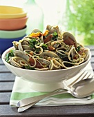 Bowl of Clams with Spaghetti and Prosciutto, Serving Utensils