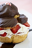 Chocolate Covered Strawberry Puff Pastry; Close Up