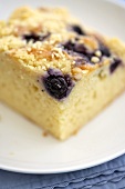 Close Up of a Piece of Blueberry Crumb Coffee Cake