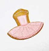 Plätzchen in Form eines Ballettkleides mit Zuckerguss