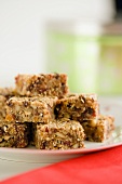 Oat Bars Stacked on a Plate