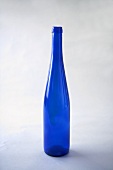 Empty Blue 750 ml Ice Wine Bottle, White Background